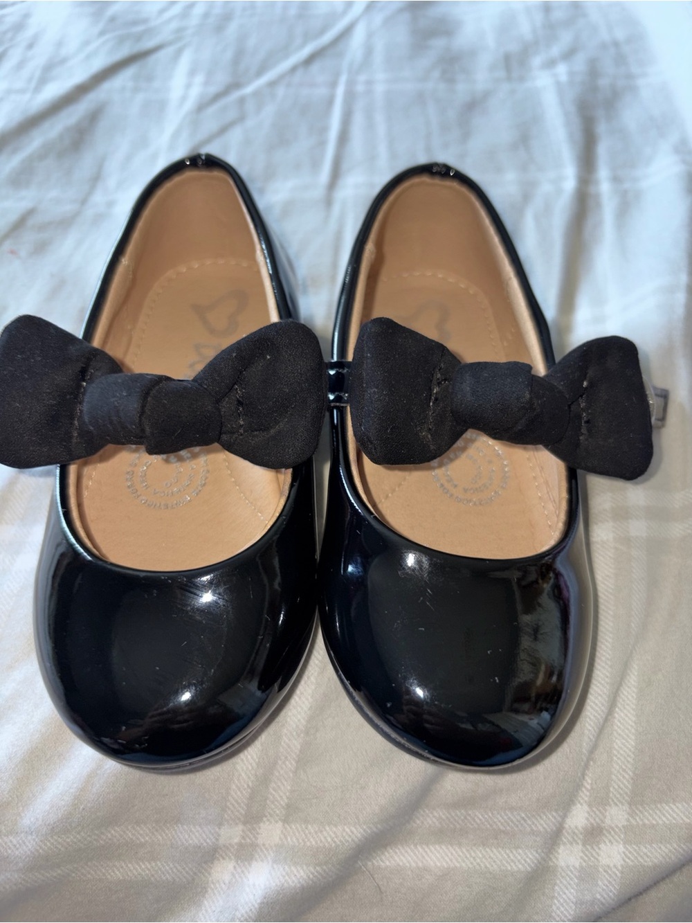 Clarks Girls Black Patent Bow Mary Jane Flats
